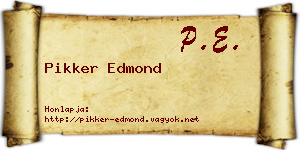 Pikker Edmond névjegykártya